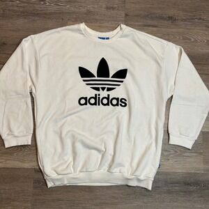 Adidas Trefoil Logo Sweatshirt Long Sleeve Pullover Crew Neck Top‎ Large
